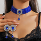 📢📢50 % DE RÉDUCTION !! ⏰Ensemble collier ras-du-cou et boucles d'oreilles en cristal de luxe