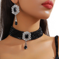 📢📢50 % DE RÉDUCTION !! ⏰Ensemble collier ras-du-cou et boucles d'oreilles en cristal de luxe