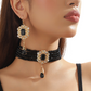 📢📢50 % DE RÉDUCTION !! ⏰Ensemble collier ras-du-cou et boucles d'oreilles en cristal de luxe