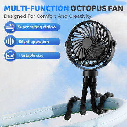 📢📢50 % DE RÉDUCTION !! ⏰Ventilateur portable mini multifonction Poulpe
