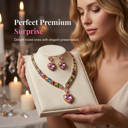📢📢40 % DE RÉDUCTION !! ⏰Collier et boucles d'oreilles de la parure « Sparkling Heart »