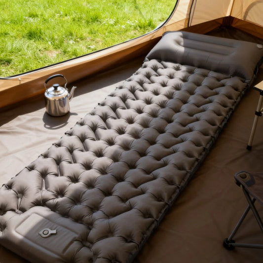 📢📢40 % DE RÉDUCTION !! ⏰🛏️ Matelas Gonflable Portable Léger – Pompe Intégrée au Pied, Oreiller Inclus & 10 cm d’Épaisseur – Confort Optimal pour le Camping et les Voyages ✅🎒