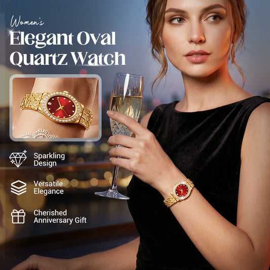 📢📢50 % de réduction !! ⏰Montre Quartz Ovale Élégante pour Femme
