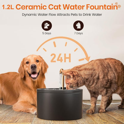 📢📢50 % DE RÉDUCTION !! ⏰ Fontaine à eau en céramique pour animaux avec robinet