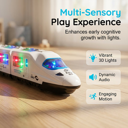 📢📢50 % DE RÉDUCTION !! ⏰  Train Jouet Électrique – Lumières, Fonction Anti-Obstacles, Musique 🎶