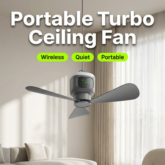 🌀 PROMO LIMITÉE 50% DE RÉDUCTION ! 💥 Ventilateur Suspendu Rechargeable avec Lumière – 12000mAh, Silencieux, Télécommande ✨