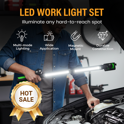 📢📢50 % DE RÉDUCTION !! ⏰Set de Lampes de Travail LED Portables Magnétiques – Rechargeables par USB, Résistantes à l’Eau, Autonomie Longue Durée – Parfait pour le Camping, la Réparation Auto et le Bricolage à Domicile 🔨🌙