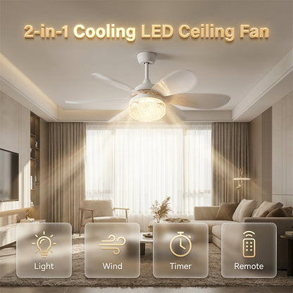 📢📢50 % DE RÉDUCTION !! ⏰ Ventilateur de plafond LED 2-en-1 avec fonction de refroidissement
