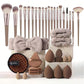 Ensemble tout-en-un de pinceaux et éponges de maquillage