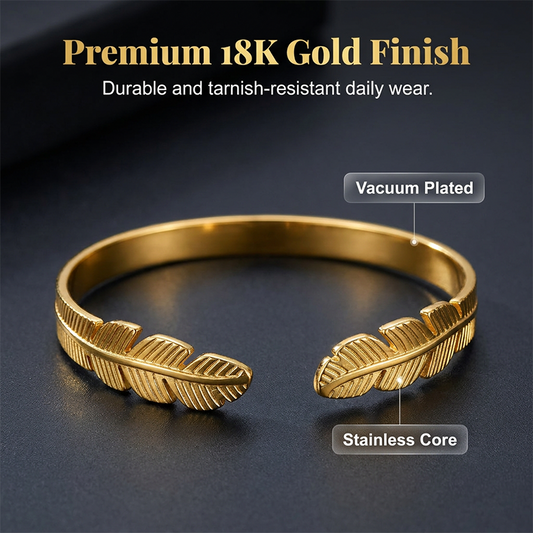 📢📢50 % DE RÉDUCTION !! ⏰Bracelet à boucle en forme de plume en acier inoxydable