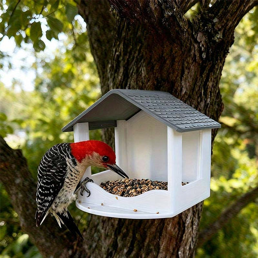 Hanging House Bird Feeder for Outdoor Gardens