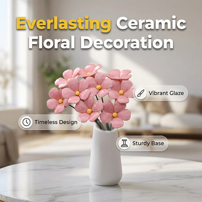 📢📢50 % DE RÉDUCTION !! ⏰ Décoration Florale en Céramique Éternelle – Finition Brillante, 10 Tiges, 10 Couleurs, Zéro Entretien, Idéale Maison & Bureau 🏺