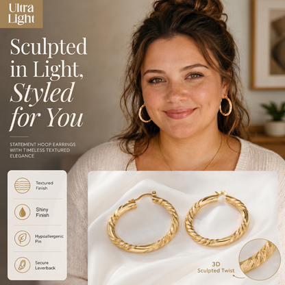 Boucles d'Oreilles Créoles Torsadées Élégantes pour Femme