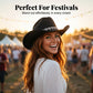 📢📢40 % DE RÉDUCTION !! ⏰Chapeau Cowboy Strass Cœur pour Femme – Fédora Jazz Français Élégant