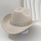 📢📢40 % DE RÉDUCTION !! ⏰Chapeau Cowboy Strass Cœur pour Femme – Fédora Jazz Français Élégant