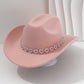 📢📢40 % DE RÉDUCTION !! ⏰Chapeau Cowboy Strass Cœur pour Femme – Fédora Jazz Français Élégant