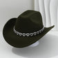 📢📢40 % DE RÉDUCTION !! ⏰Chapeau Cowboy Strass Cœur pour Femme – Fédora Jazz Français Élégant