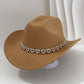 📢📢40 % DE RÉDUCTION !! ⏰Chapeau Cowboy Strass Cœur pour Femme – Fédora Jazz Français Élégant