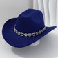 📢📢40 % DE RÉDUCTION !! ⏰Chapeau Cowboy Strass Cœur pour Femme – Fédora Jazz Français Élégant
