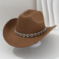 📢📢40 % DE RÉDUCTION !! ⏰Chapeau Cowboy Strass Cœur pour Femme – Fédora Jazz Français Élégant