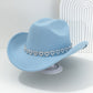 📢📢40 % DE RÉDUCTION !! ⏰Chapeau Cowboy Strass Cœur pour Femme – Fédora Jazz Français Élégant