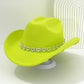 📢📢40 % DE RÉDUCTION !! ⏰Chapeau Cowboy Strass Cœur pour Femme – Fédora Jazz Français Élégant