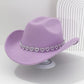 📢📢40 % DE RÉDUCTION !! ⏰Chapeau Cowboy Strass Cœur pour Femme – Fédora Jazz Français Élégant