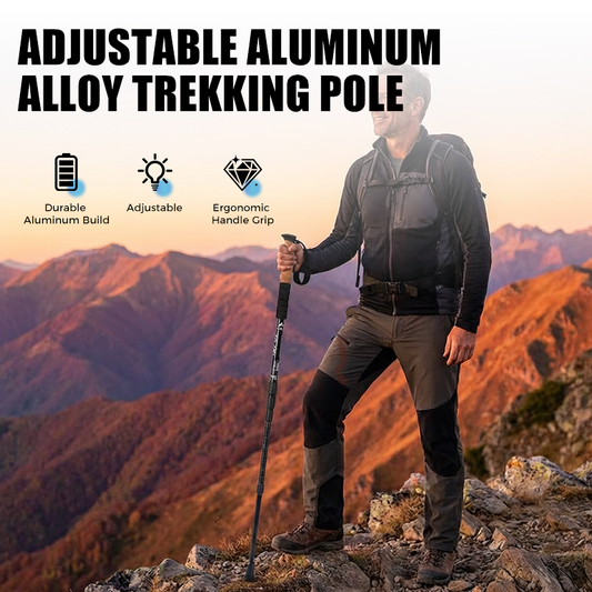📢📢40 % DE RÉDUCTION !! ⏰ Bâton de randonnée réglable en alliage d'aluminium – Résistant, amortissant les chocs, léger 🌲