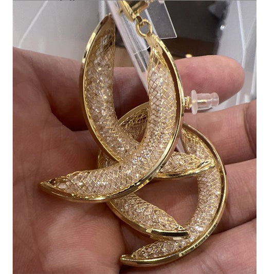 📢📢40 % DE RÉDUCTION !! ⏰Boucles d'Oreilles Créoles Torsadées Dorées pour Femme