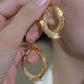 📢📢40 % DE RÉDUCTION !! ⏰Boucles d'Oreilles Créoles Torsadées Dorées pour Femme