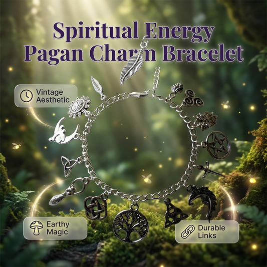 📢📢40% DE RÉDUCTION !! ⏰ Bracelet vintage paganiste à breloques – Symboles spirituels & finition antique – Parfait pour le style bohème – ajoute une touche mystique à votre quotidien 🌙🌿
