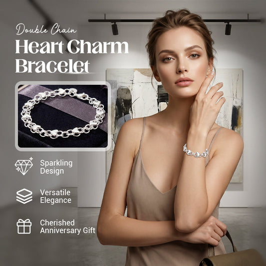 📢📢40% DE RÉDUCTION !! ⏰Bracelet à breloques en forme de cœur à double chaîne