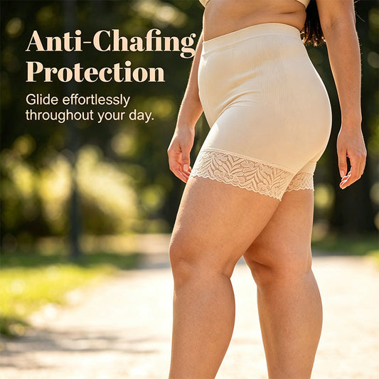 📢📢40% DE RÉDUCTION !! ⏰Short Gainant Taille Haute Femme avec Dentelle – Contrôle Ventre Sans Couture, Anti-Frottement, Tissu Respirant, 4 Coloris, Taille Unique 🔥
