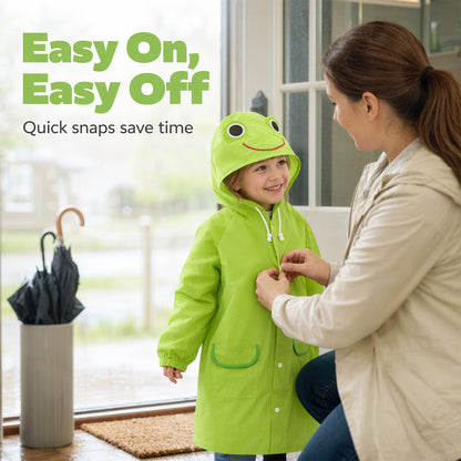 🐸 -50% ! Poncho de Pluie Enfant Style Grenouille ☔️ – Imperméable, Léger & Compatible Sac à Dos