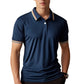 Men Fashion Contrast Lapel Quick Drying Short Sleeve T-Shirt