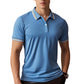 Men Fashion Contrast Lapel Quick Drying Short Sleeve T-Shirt