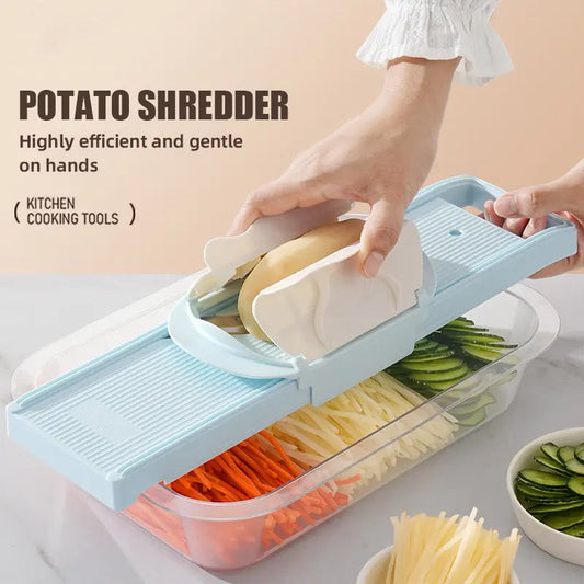📢📢-50% ! 🥗 Ensemble Multifonction de Mandoline de Cuisine – Lames Variées & Base Antidérapante – Idéal pour Oignons, Pommes de Terre ou Fruits – Rapide & Sûr, Gain de Temps en Cuisine 🍅✨