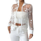 Veste en Maille Transparente Florale d'Été pour Femme