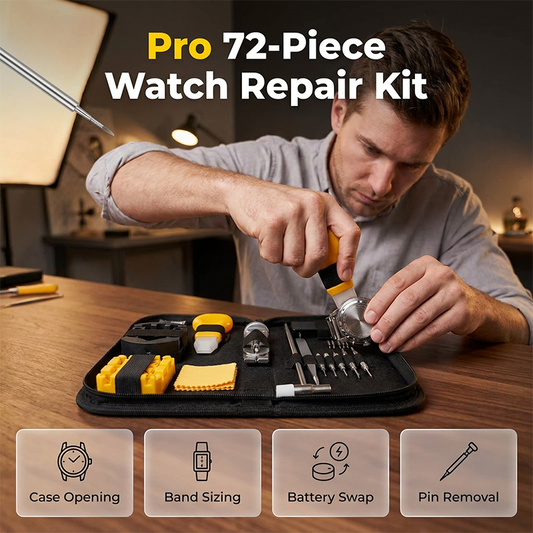 📢📢40 % DE RÉDUCTION !! ⏰ Kit complet de réparation de montres – 72 pièces, tous les outils nécessaires pour ouvrir, ajuster et réparer chez soi 💎✨