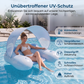 📢📢40 % DE RÉDUCTION !! ⏰Chaise longue de piscine gonflable avec pare-soleil amovible