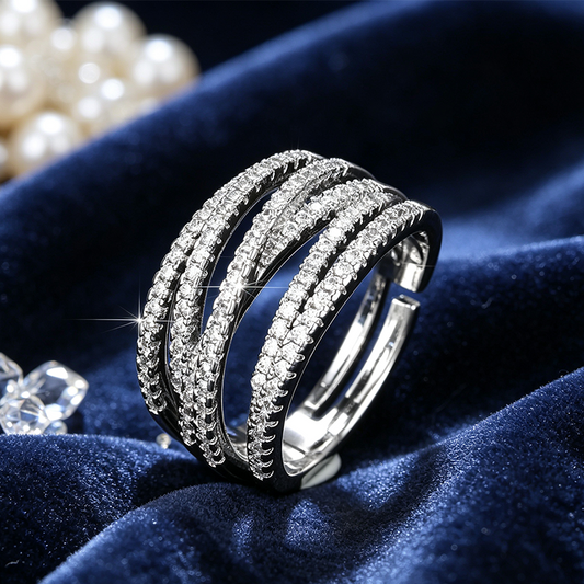 📢📢40% DE RÉDUCTION !! ⏰💍 Bague croix multi-rangs ajustable - Parfaite au quotidien, pour aller au travail ou pour les soirées ✨
