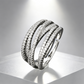 📢📢40% DE RÉDUCTION !! ⏰💍 Bague croix multi-rangs ajustable - Parfaite au quotidien, pour aller au travail ou pour les soirées ✨