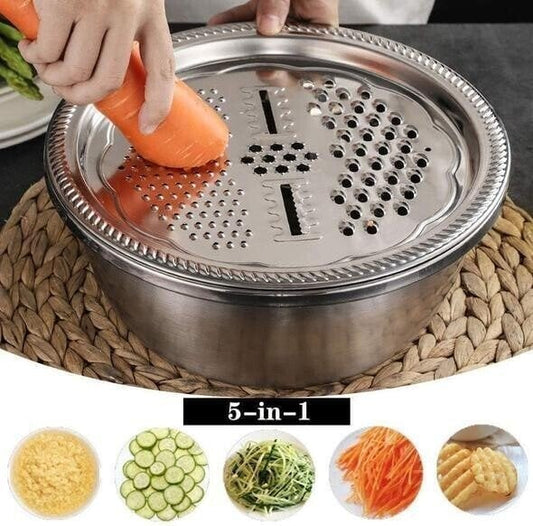 📢📢40% DE RÉDUCTION !! ⏰ Bassin Multifonctionnel en Acier Inoxydable – Qualité Allemande, Tamis à Mailles Fines & Râpe Inclus – Idéal pour Tamiser, Filtrer et Préparer en Cuisine ✨