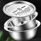📢📢40% DE RÉDUCTION !! ⏰ Bassin Multifonctionnel en Acier Inoxydable – Qualité Allemande, Tamis à Mailles Fines & Râpe Inclus – Idéal pour Tamiser, Filtrer et Préparer en Cuisine ✨