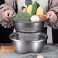 📢📢40% DE RÉDUCTION !! ⏰ Bassin Multifonctionnel en Acier Inoxydable – Qualité Allemande, Tamis à Mailles Fines & Râpe Inclus – Idéal pour Tamiser, Filtrer et Préparer en Cuisine ✨