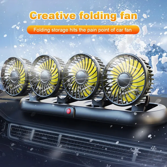 📢📢40% DE RÉDUCTION !! ⏰Ventilateur de Voiture 4 Têtes avec Rotation à 360 Degrés