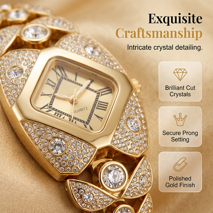 📢📢40% DE RÉDUCTION !! ⏰ Montre à quartz pour femme – Alliage – Cadran en losange et strass pour femme