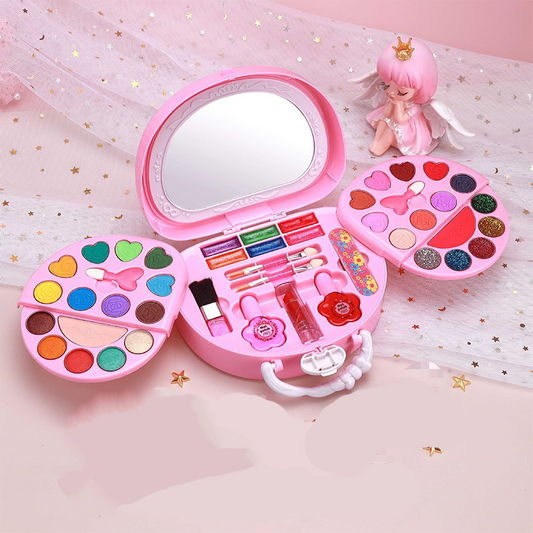📢📢40% DE RÉDUCTION !! ⏰Kit de Maquillage Lavable pour Enfants avec Sac à Main Rose Portable
