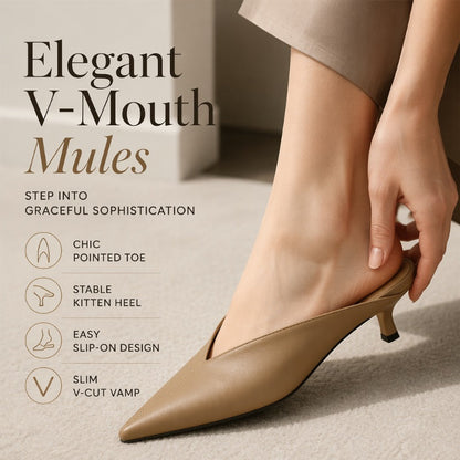 👡 50% DE RÉDUCTION ! 🌸 Mules Bout Pointu & Découpe en V – Microfibre – Légères & Chic for Femme