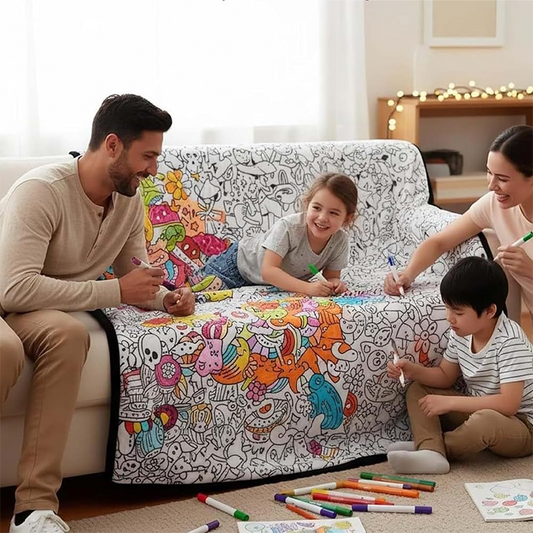 DIY Coloring Blanket with 24 Markers